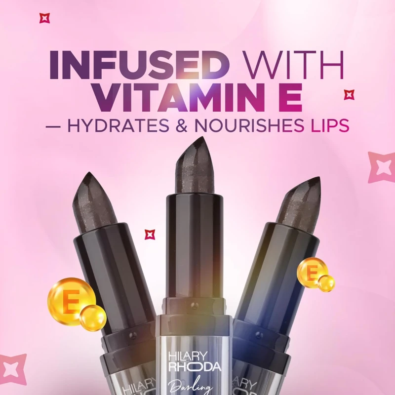 Hilary Rhoda Darling PH Black Lipstick | Long-Lasting, Moisturizing & Smudge-Proof | One Swipe Magic Lipstick with Semi-Glossy Finish | Lightweight & Pigmented | 3.6g thumbnail 5